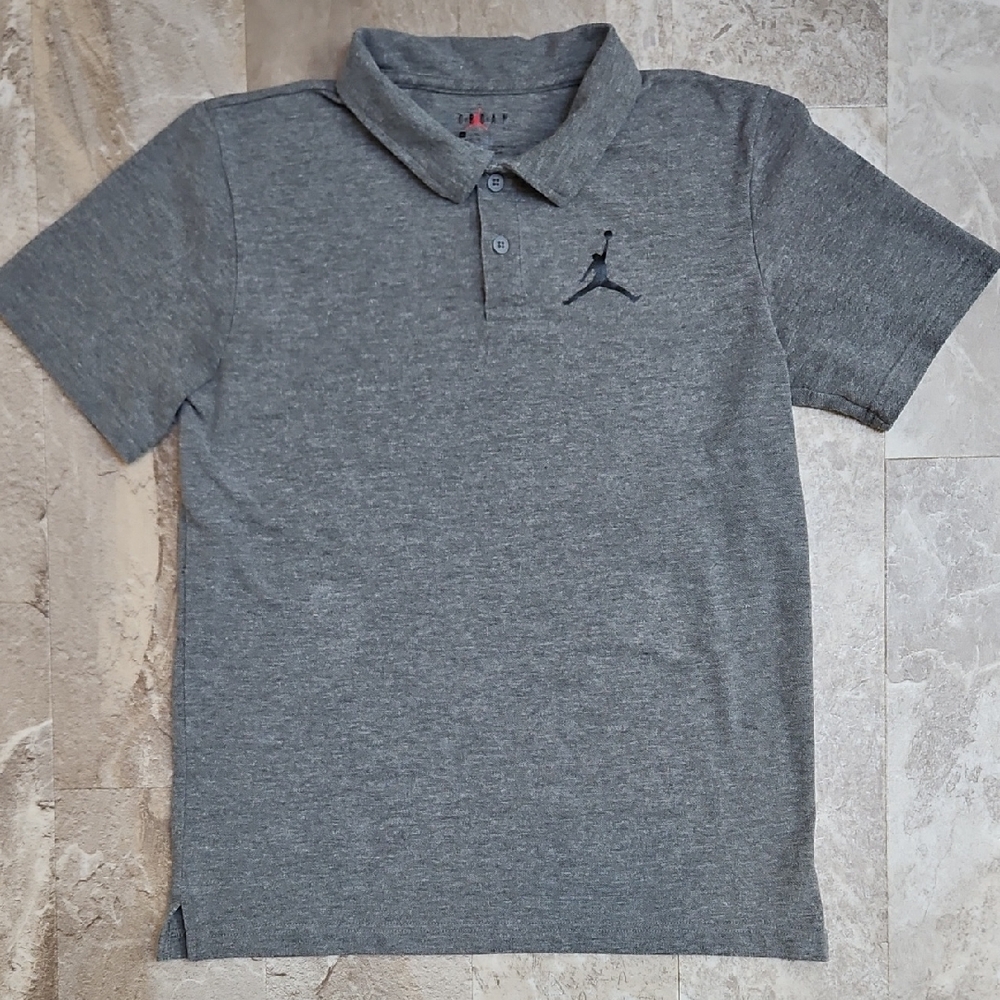Jordan Kids Gray Polo Shirt. EUC.